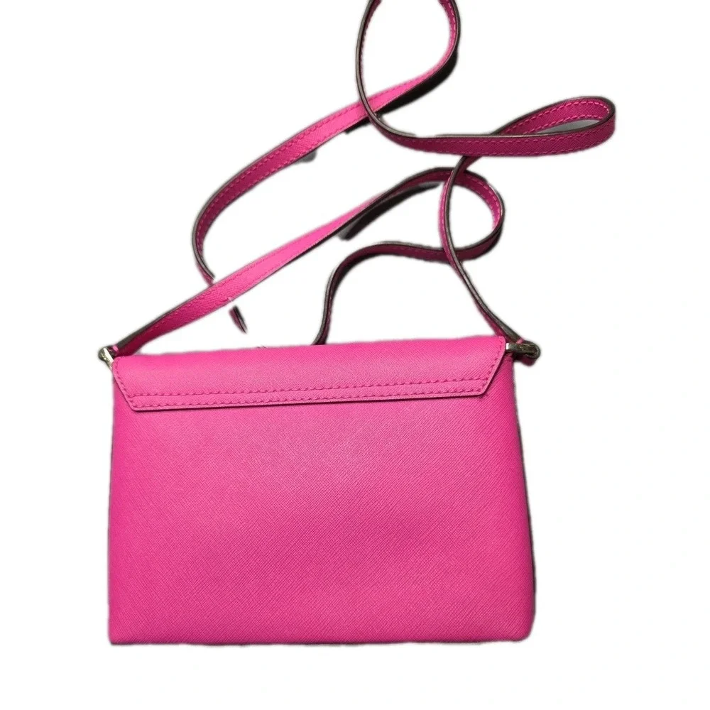 Kate Spade Newbury Lane Sally Crossbody Bag Hot Pink Saffiano Leather EUC!